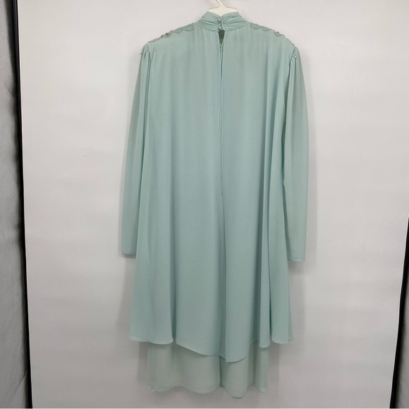 Vintage Ursula of Switzerland Formal Dress Sea Foam Blue Green Mother Of Bride - Picture 3 of 14